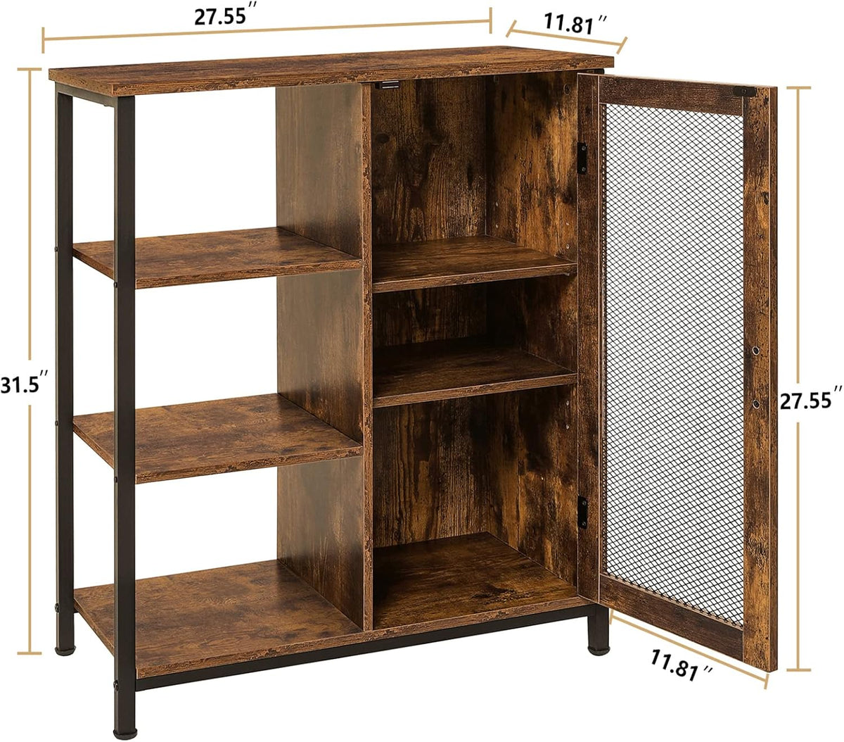 Retro Storage Cabinet with Shelves and Door N274