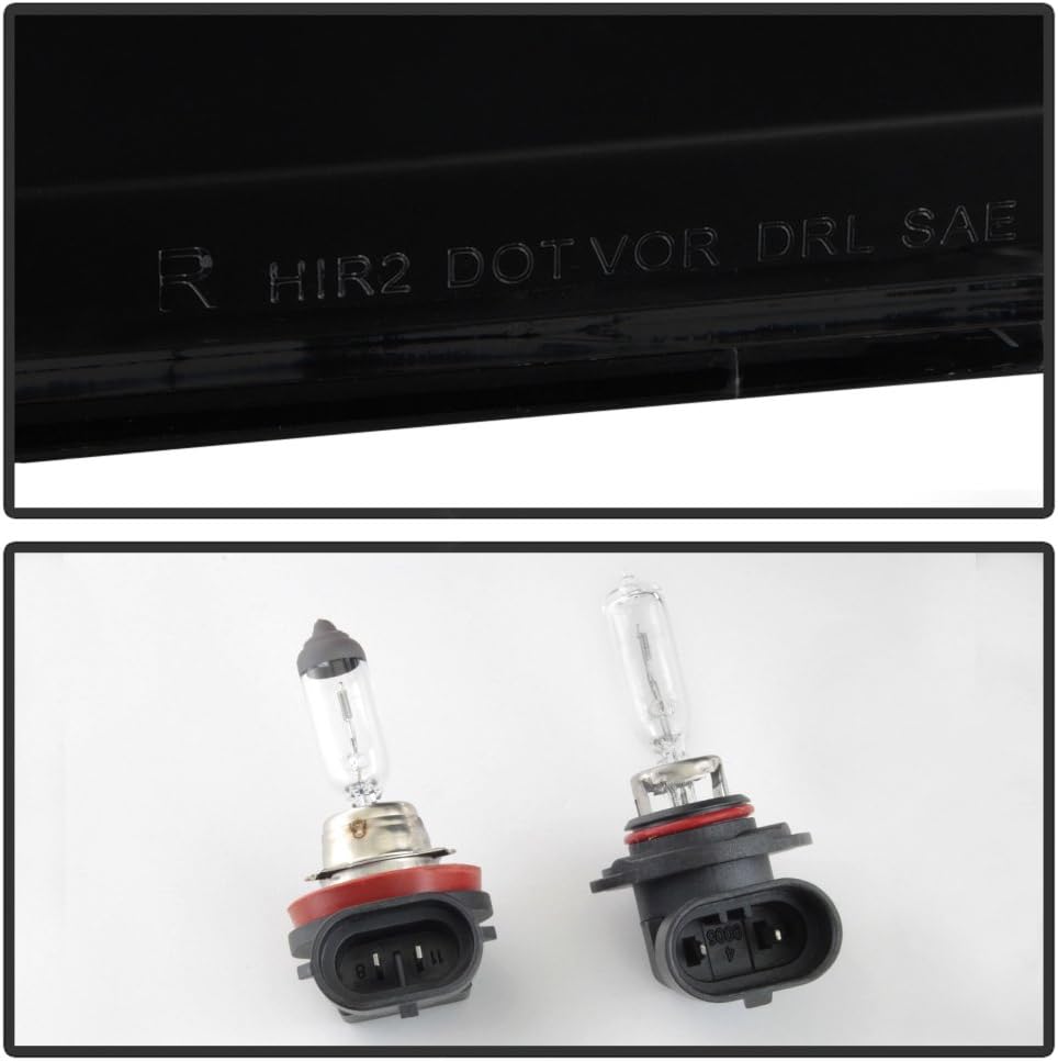 Black Smoke Dual Beam Headlights Headlamps Pair H4076