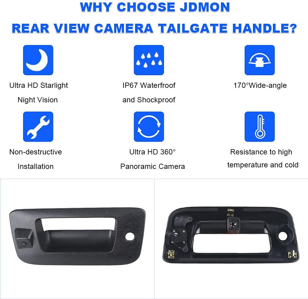 Waterproof Black Tailgate Handle with Camera Pack of 2 B254