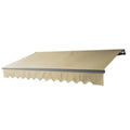 13 x 10 ft. Black Frame Retractable Patio Canopy Awning Ivory Q825936