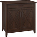 Pure White Oak Secretary Desk with Keyboard Tray and Storage Cabinet Q675348