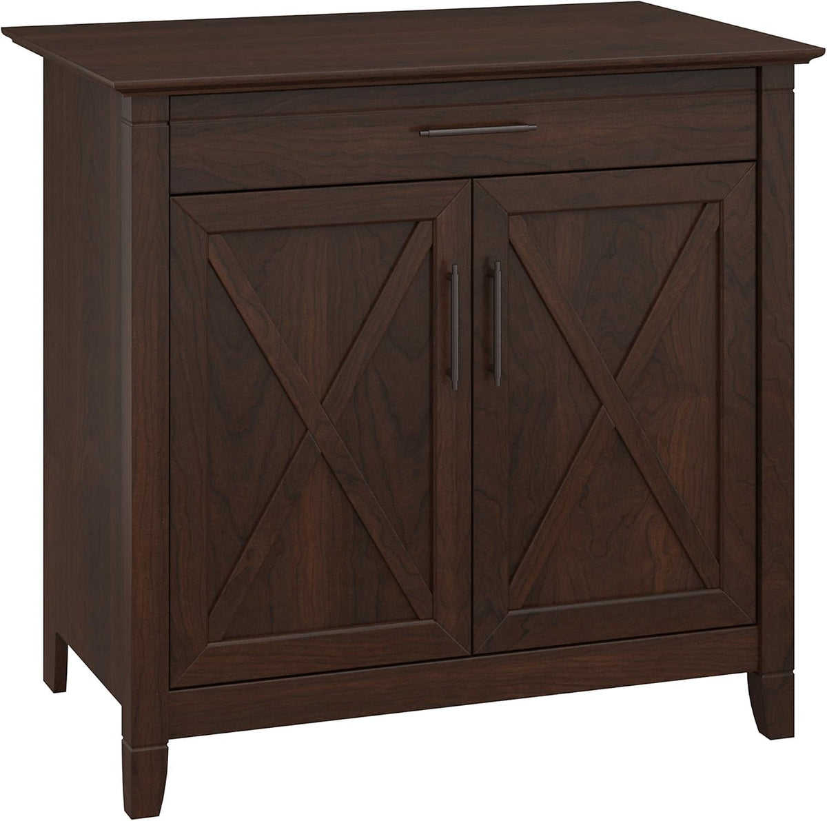 Pure White Oak Secretary Desk with Keyboard Tray and Storage Cabinet Q675348