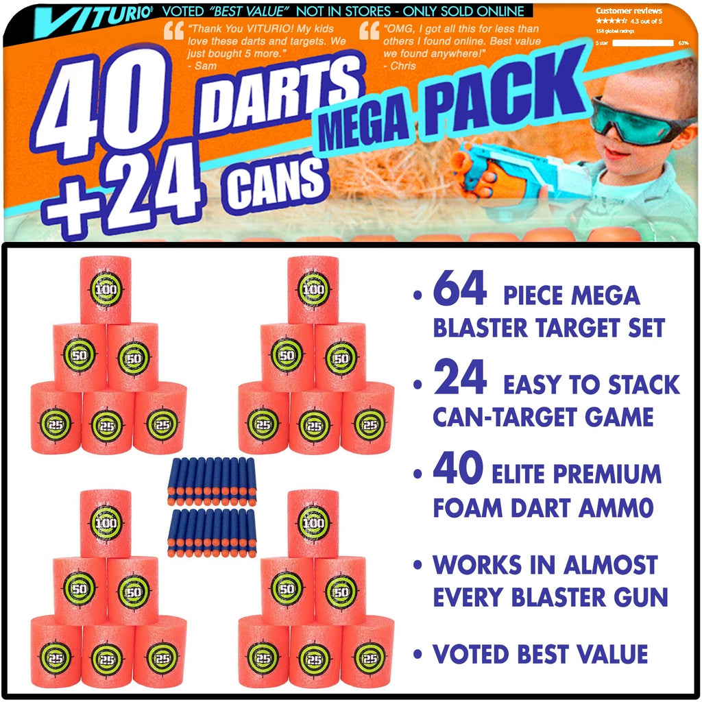 64pc Soft Foam Targets and 40 Soft Darts N20262