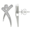 10K White Gold Round Diamond Stud Earrings V5533