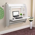 White Floating Desk with Hutch U279738