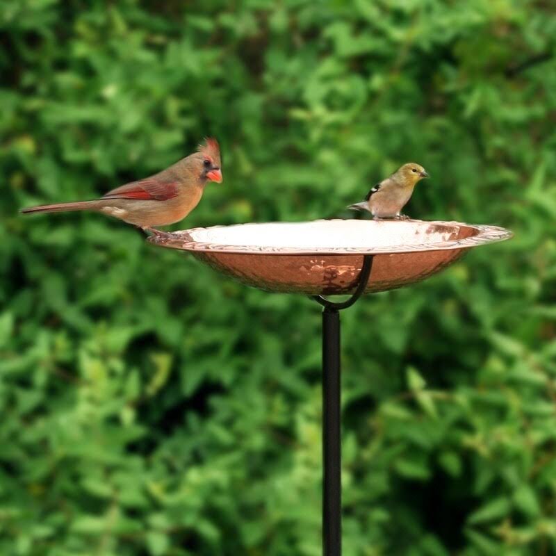 Copper Bird Bath on Garden Pole W473