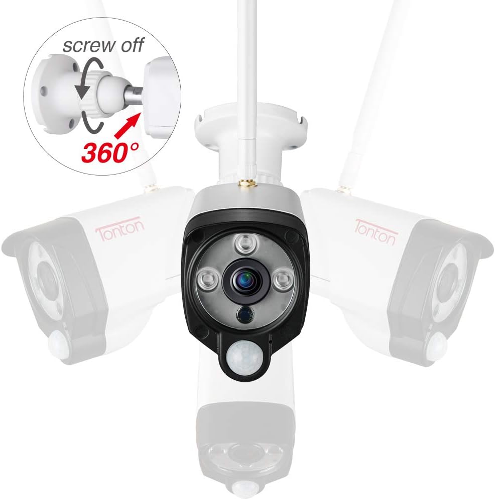Wireless All-in-One Ultra HD Security Camera System with 16 Inch Monitor, 8CH NVR with 1TB HDD, 4PCS 3MP Outdoor Bullet IP Cameras U18297