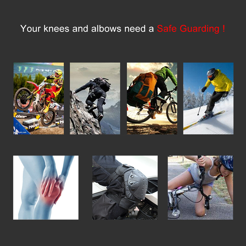 4PCs Cycling Knee Brace and Elbow Guards Protective Pads V9261