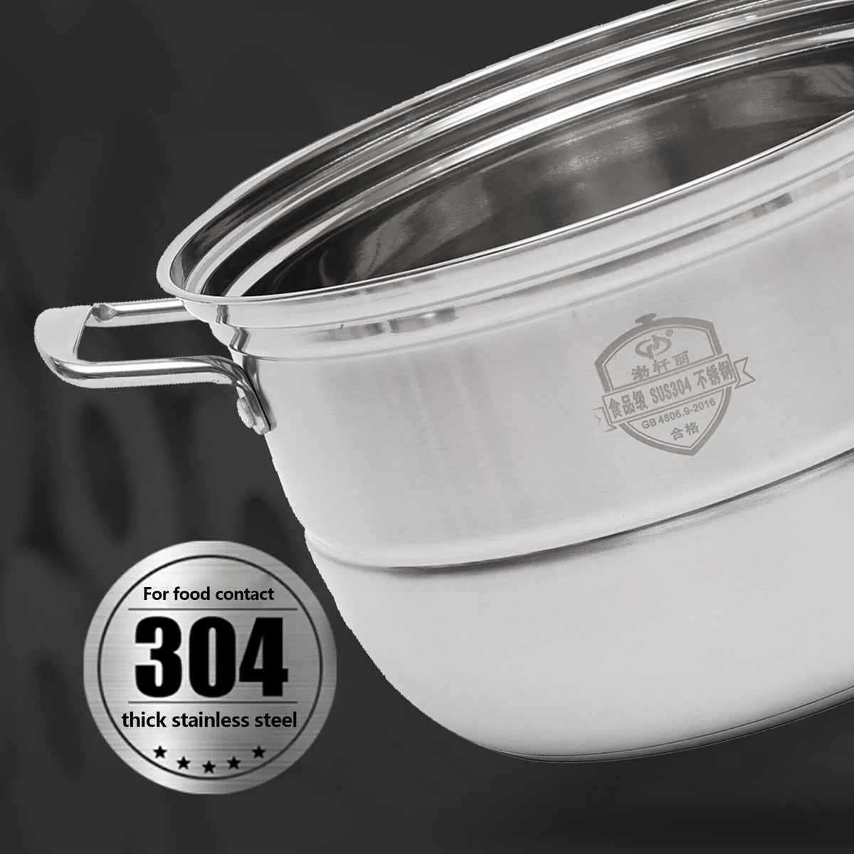 Stainless Steel 5 Tier Steaming Pot with Lid Cookware D9413
