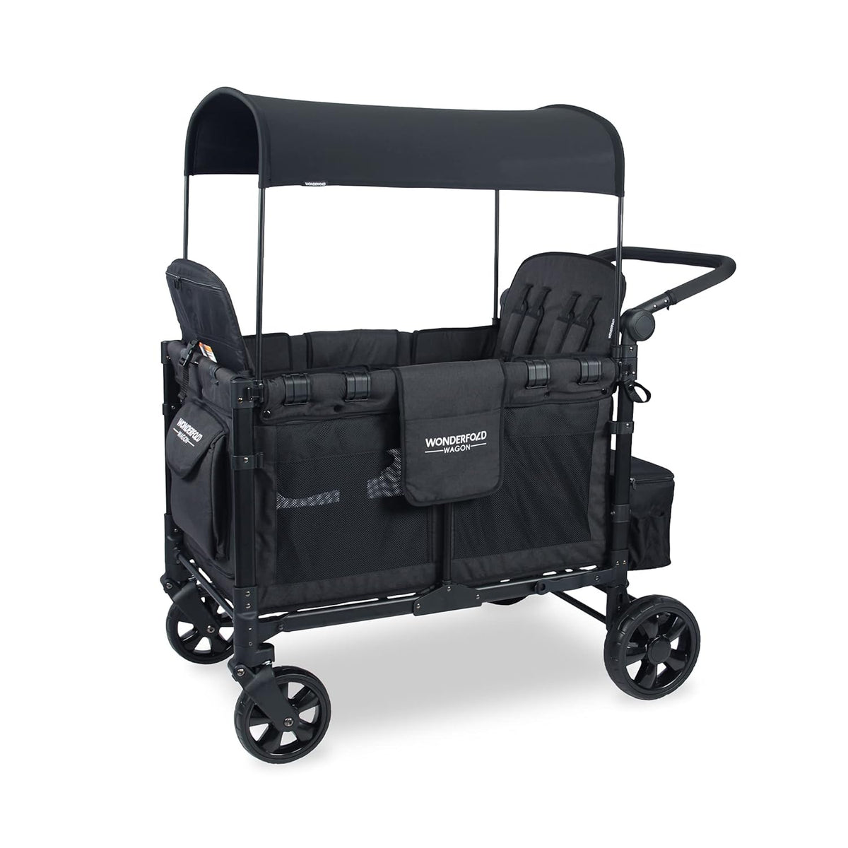 4 Seater Quad Stroller Wagon with Removable Raised Seats, Gray W15751