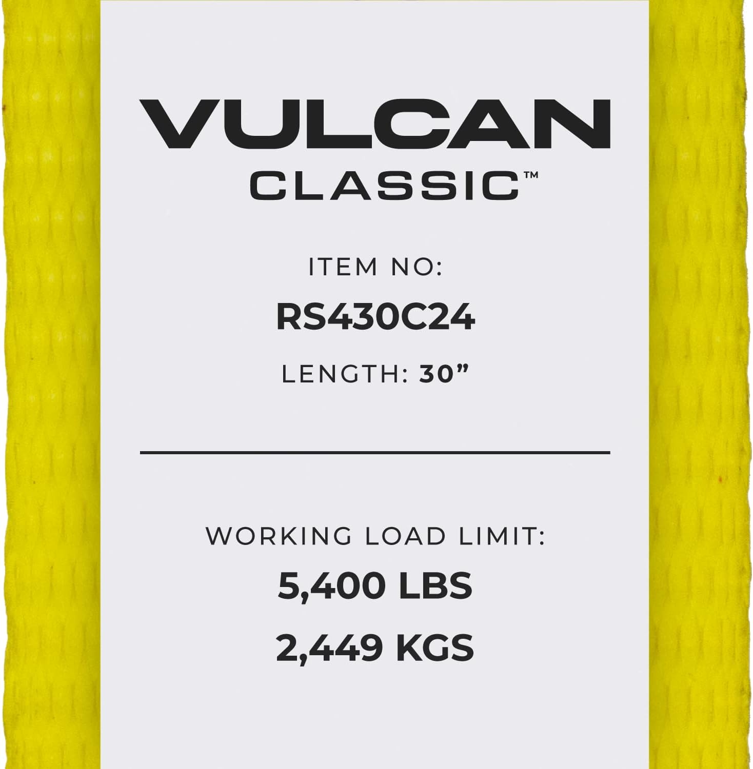 Ratchet Strap with Chain Anchors, 4 Inch x 30 Foot, Classic Yellow W7536