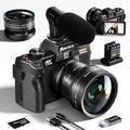 48 MP Digital Camera with 180° Flip Screen, 16X Digital Zoom, 52mm Wide Angle & Macro Lens, 2 Batteries, 32GB SD Card X786