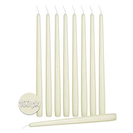 12 inch Beige Wool Taper Candles (100 Pack) I74473