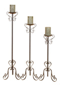 Metal 47-Inch, 39-Inch, 32-Inch Set of 3 Candle Holders C89378