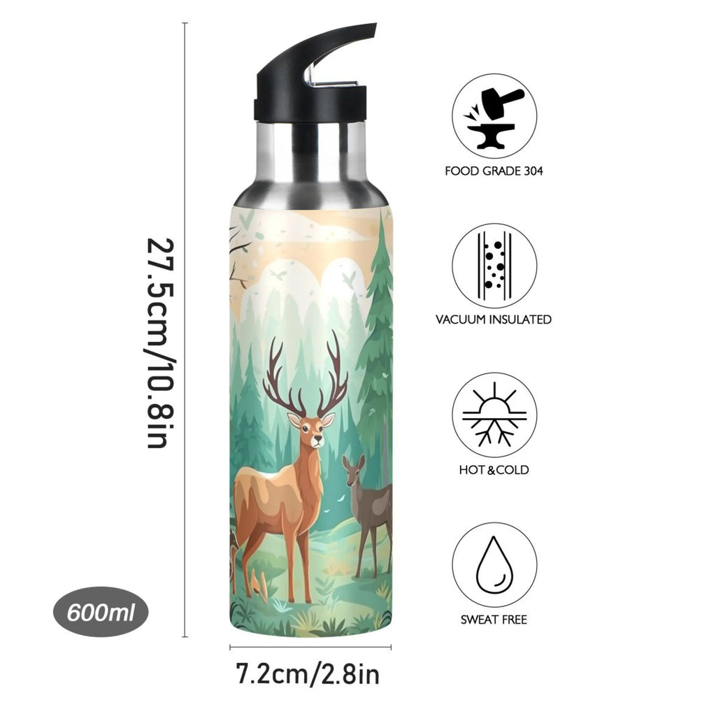 Insulated Thermos Kids Stainless Steel Bottle with Straw Lid Flask, 20 oz C3067