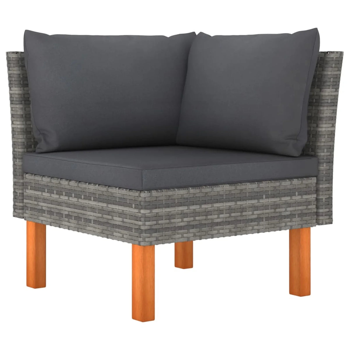 9 Piece Gray Poly Rattan Patio Conversation Set O63236