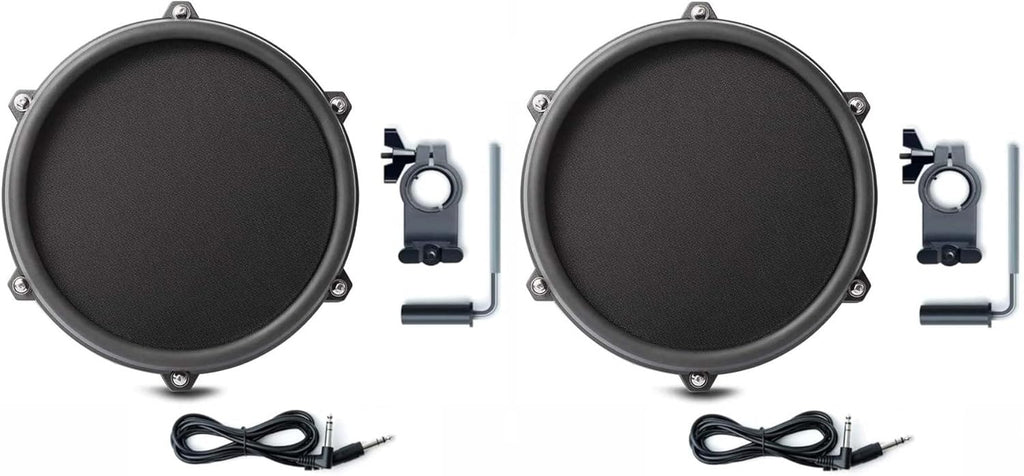 8 Inch Single-Zone Mesh Tom Pad with Clamp and 10ft Trigger Cable Bundle V4321