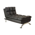 Contemporary Leatherette Chaise Black O784