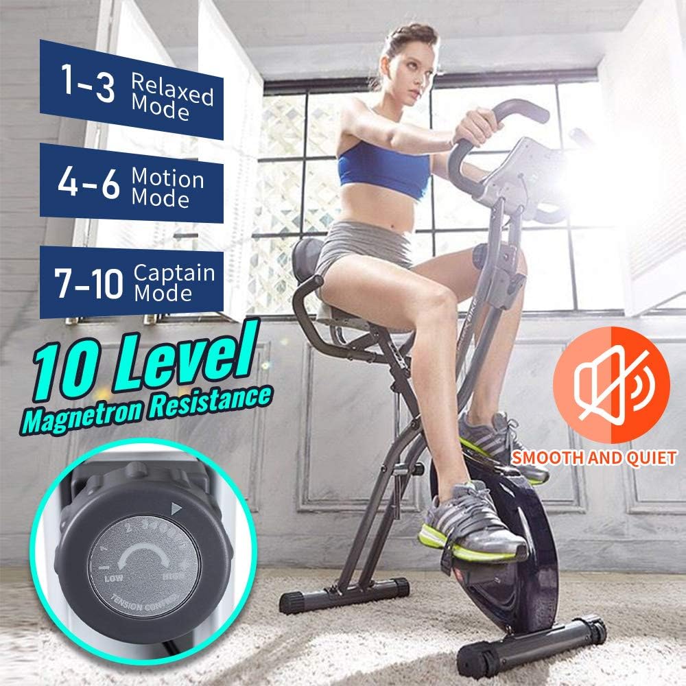 Blue Folding Exercise Bike with LCD Monitor G271822