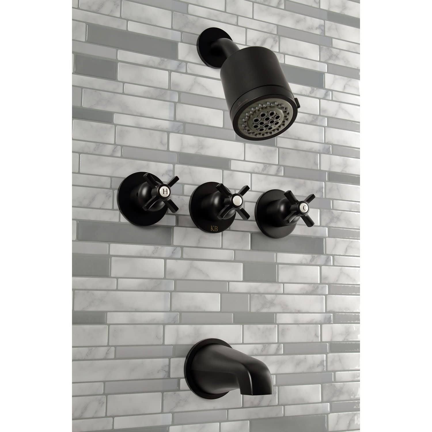 Three-Handle Tub and Shower Faucet, Oil Rubbed Bronze W376060