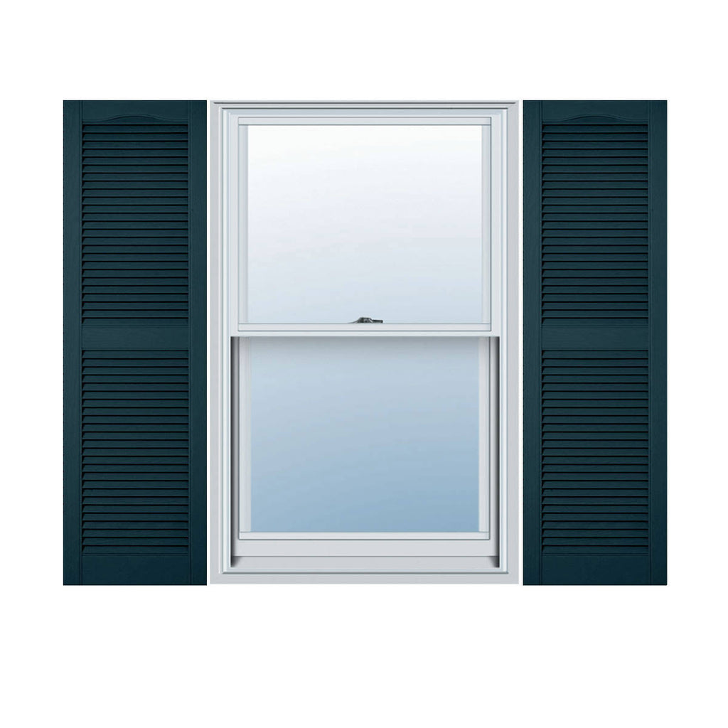 Midnight Vinyl Open Louver Shutters, Per Pair D574