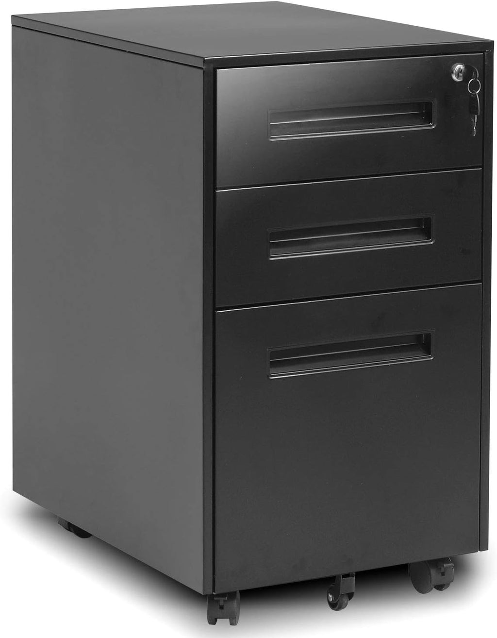 White 3 Drawer Mobile Locking Metal File Cabinet Q7934