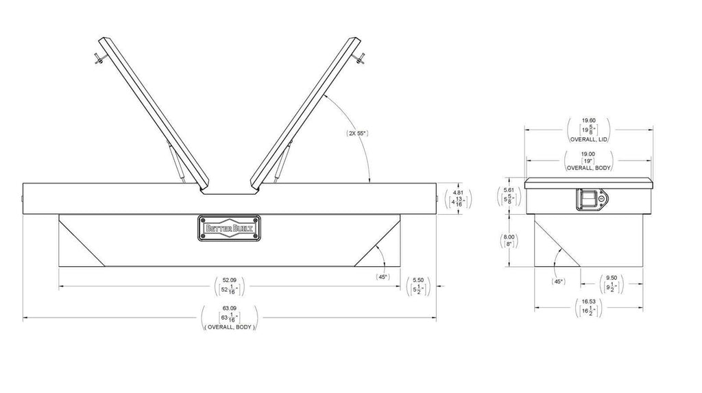 Aluminum Double Lid Truck Tool Box I96814