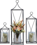 Set of 3 Gold Decorative Tall Lanterns with Candle Holder N1934