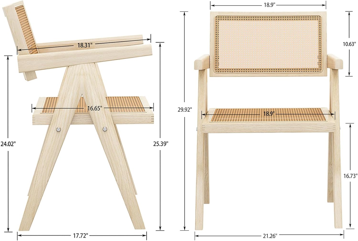 Rattan Dining Chair with Armrests X2781