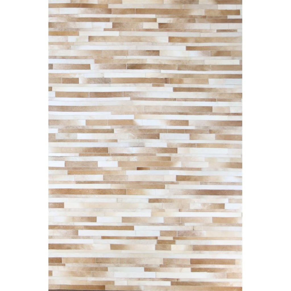 Camel Hair on Hide Leather Area Rug S9417