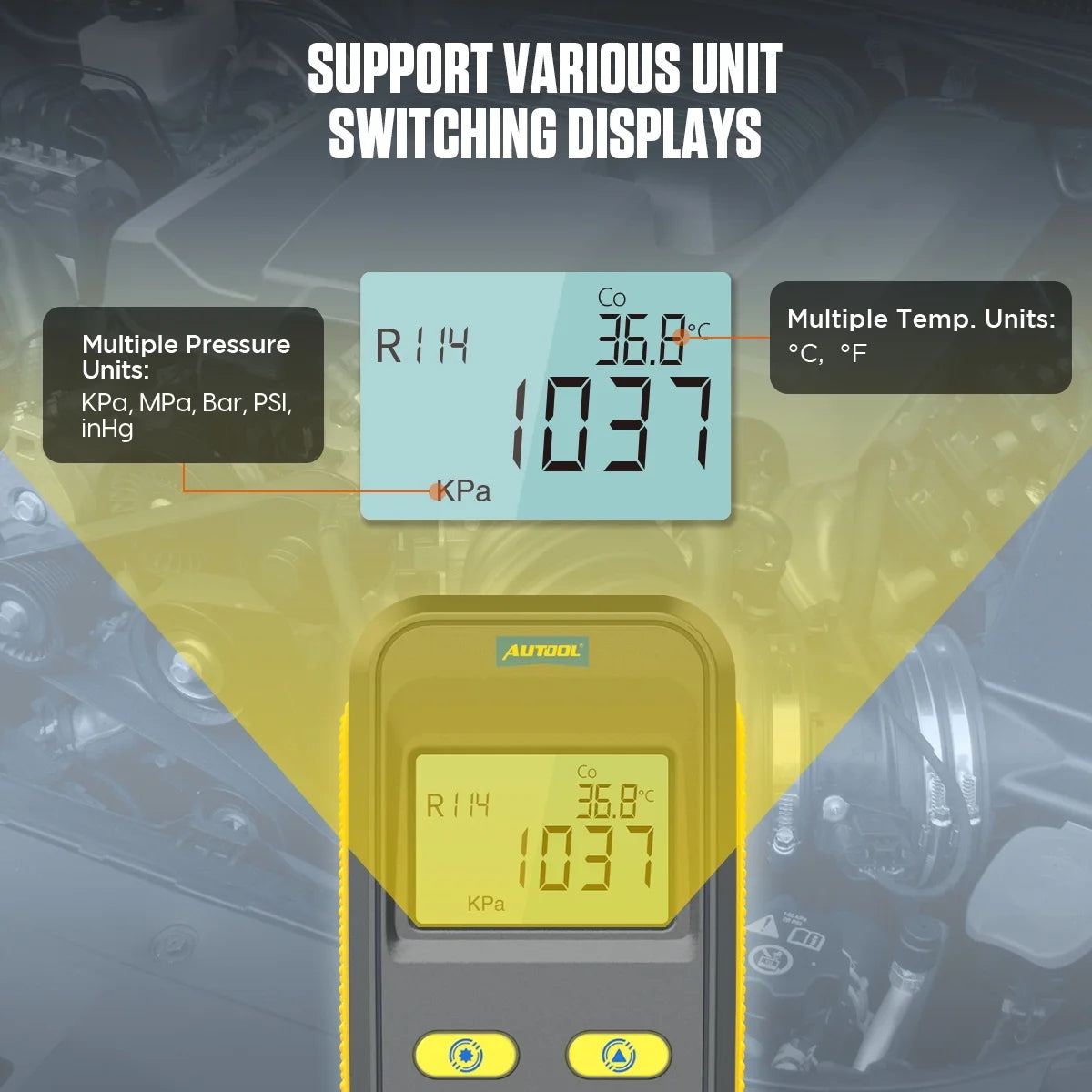 Digital Refrigeration Manifold Gauge Set HVAC Vacuum Pressure Tester Kit G58291