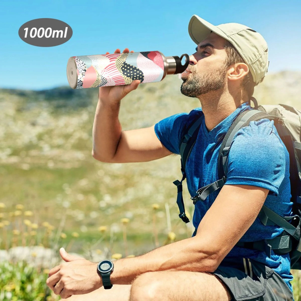 Stainless Steel Insulated Water Bottle with Straw Lid, 20 oz P47383