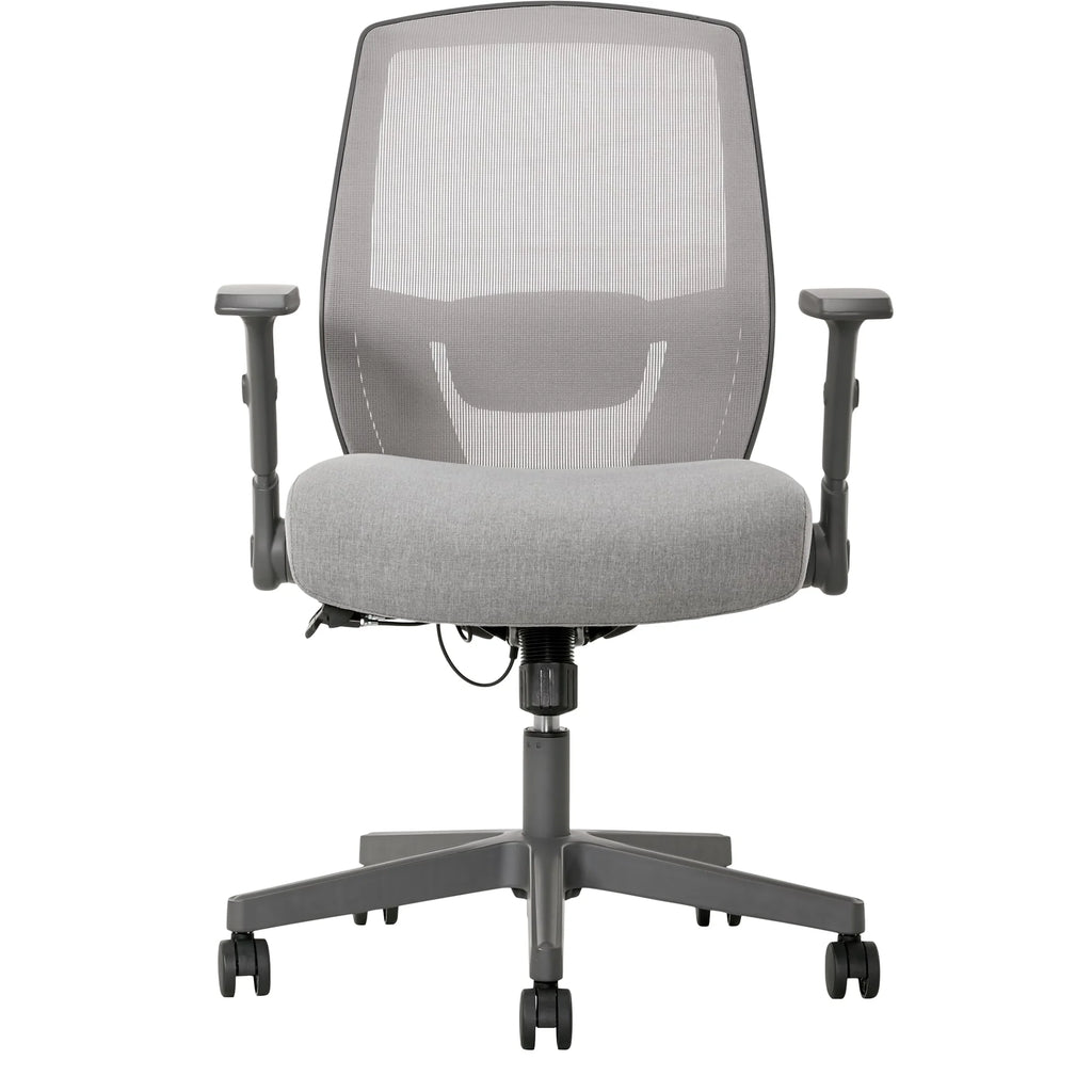 Ergonomic Mesh/Fabric Mid-Back Task Chair, Gray O136