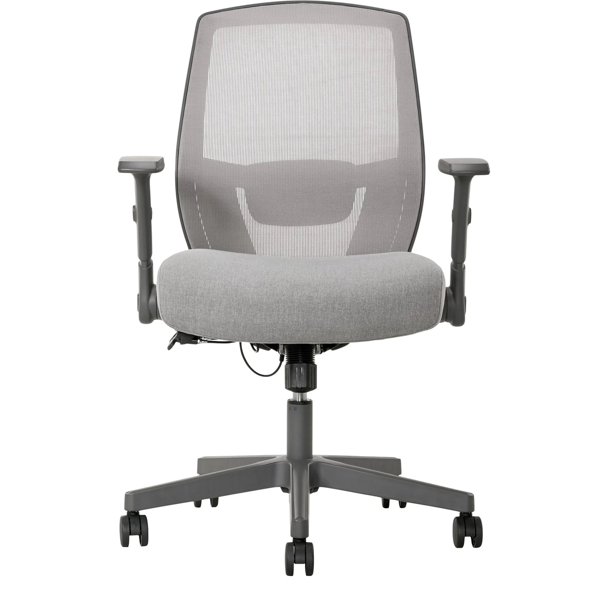 Ergonomic Mesh/Fabric Mid-Back Task Chair, Gray O136