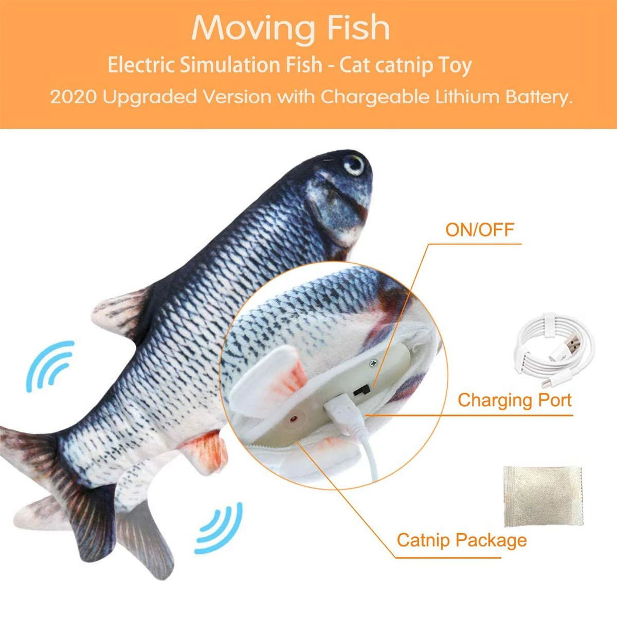 Electric Flopping Cat Kicker Fish Toy M317