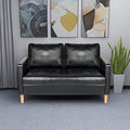 Black Faux Leather Accent Chair with Arms P622950