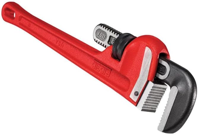 18-inch Heavy-Duty Straight Pipe Wrench, Red, Pack of 2 G458797
