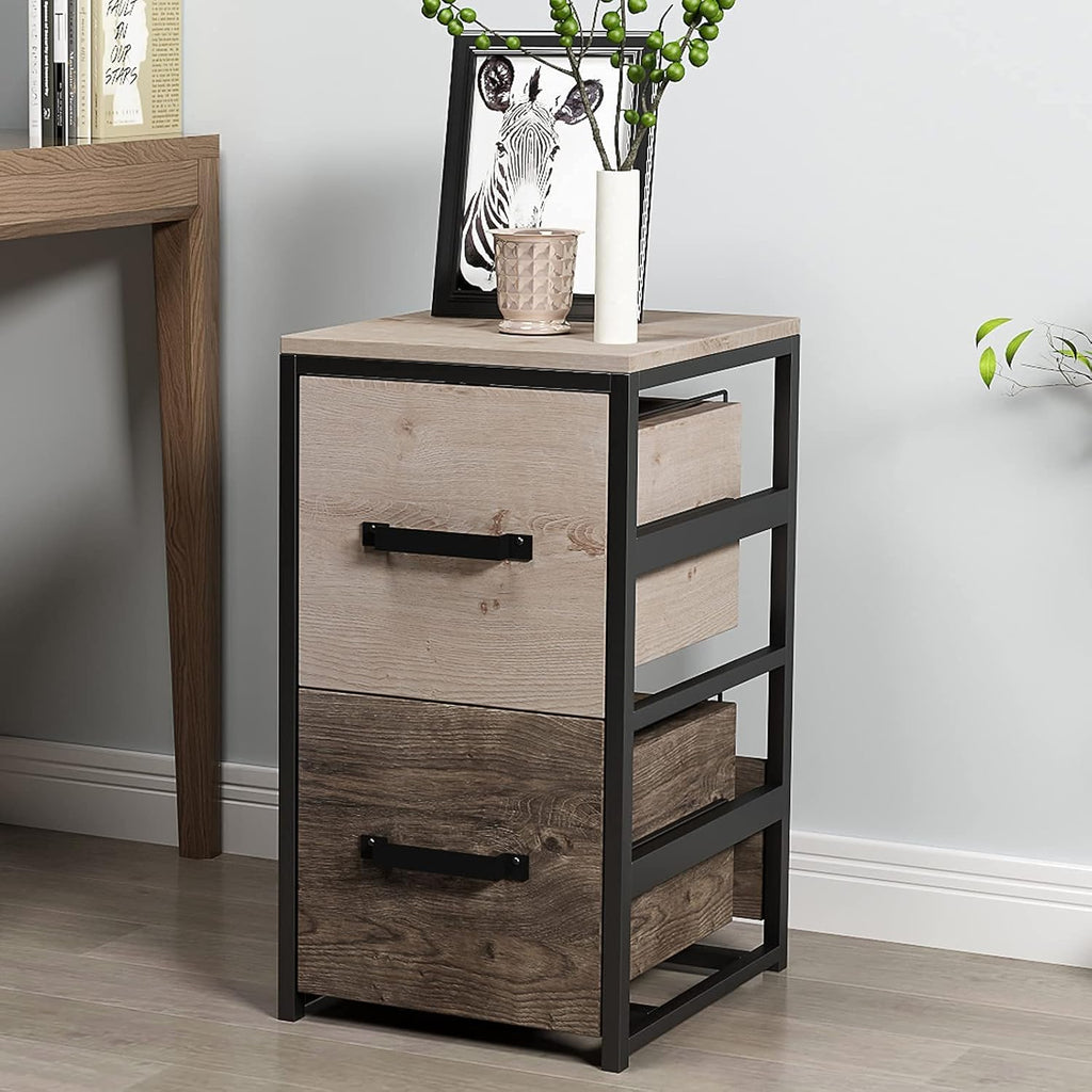 Wood Lateral File Cabinet with 1 Drawer, Printer Stand with Storage Shelves R40490