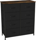 Charcoal Gray/Black 8 Drawer Fabric Dresser B1730