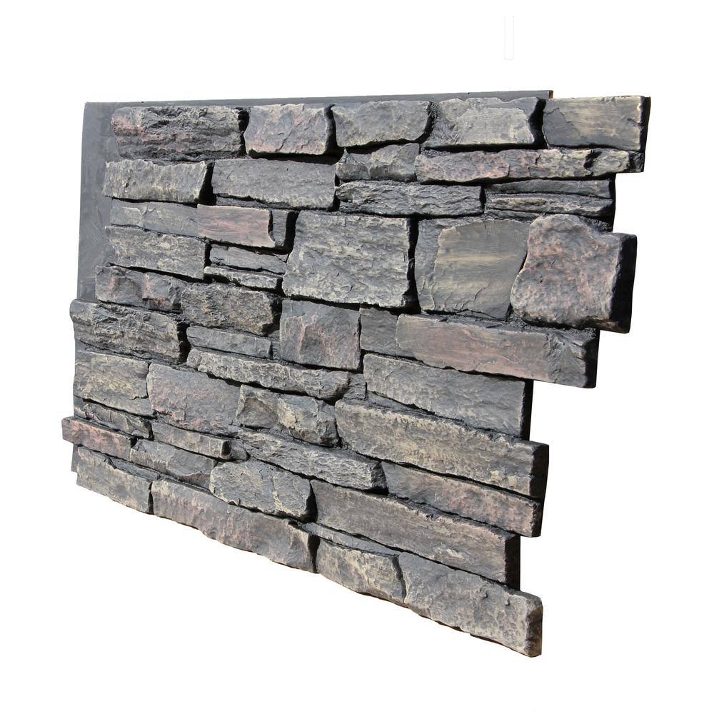 48 in. x 24.25 in. Polyurethane Interlocking Siding Panel in Volcanic Ash X493