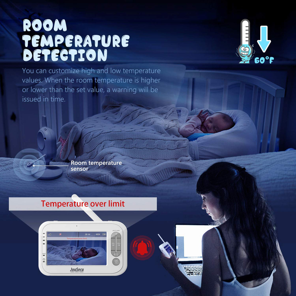 4.3 Inches LCD Video Baby Monitor with Night Vision V323435