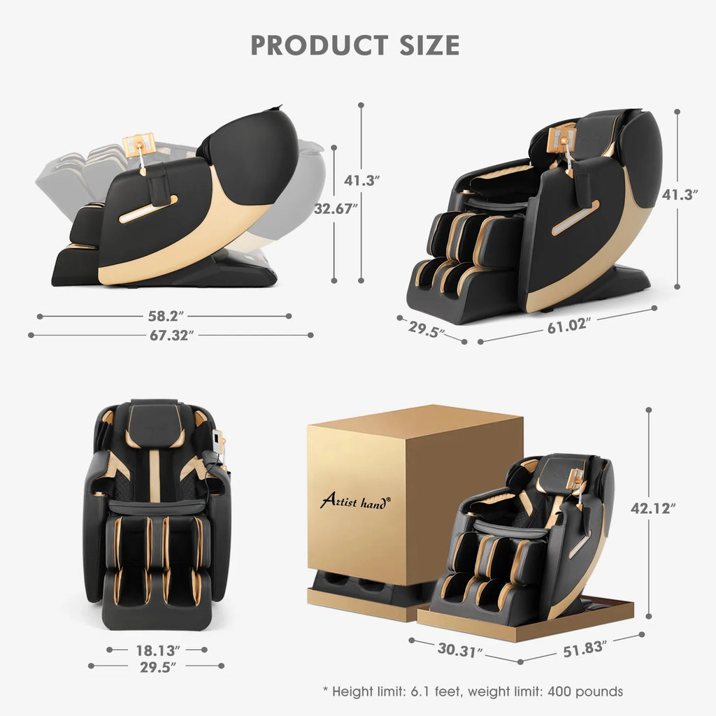SL Track Zero Gravity Massage Chair Recliner with Foot Roller S852862