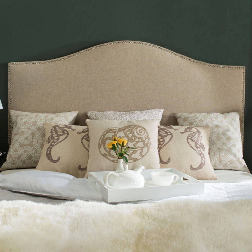 Hemp Queen Headboard Brass Nail Head V36428