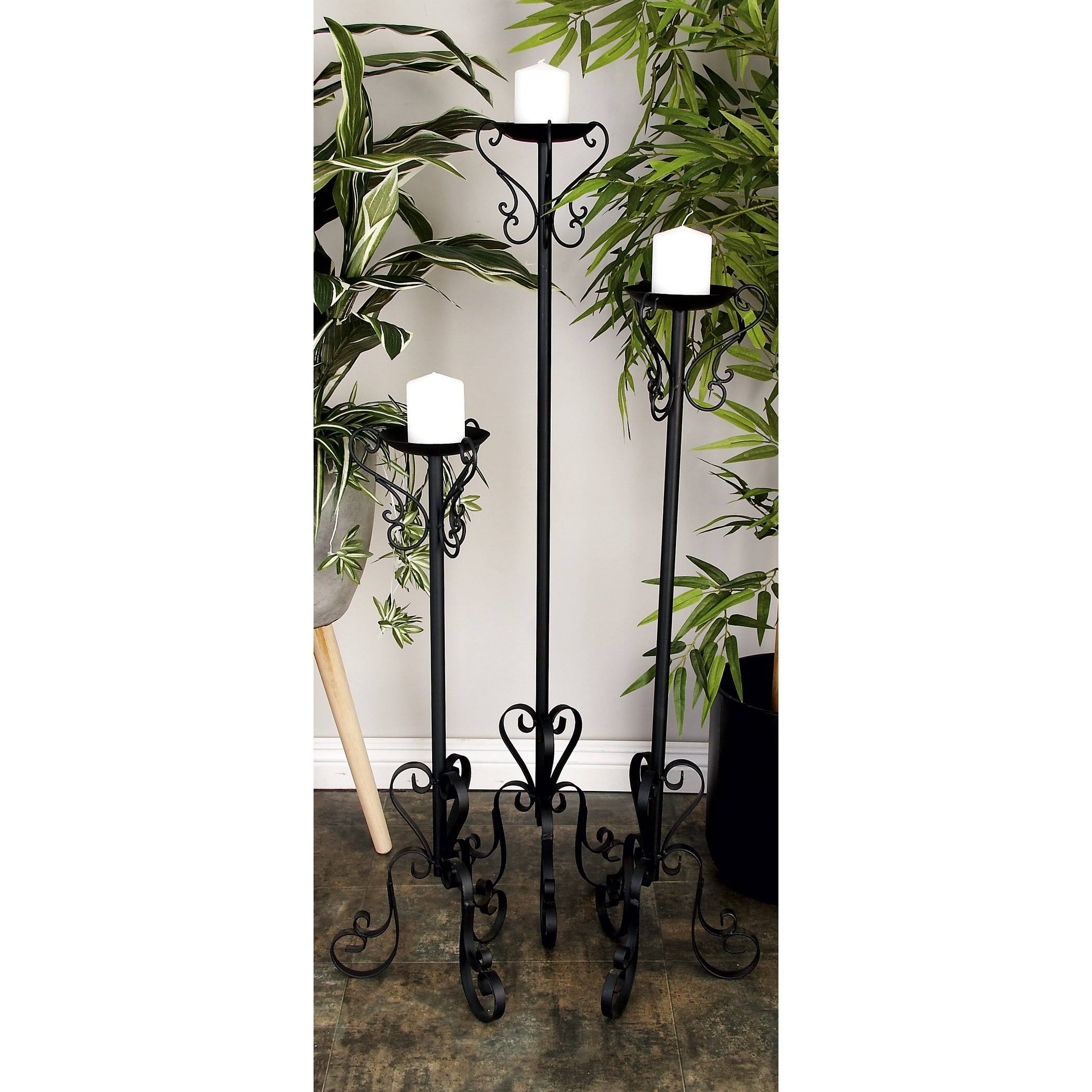 Metal 47-Inch, 39-Inch, 32-Inch Set of 3 Candle Holders C89378