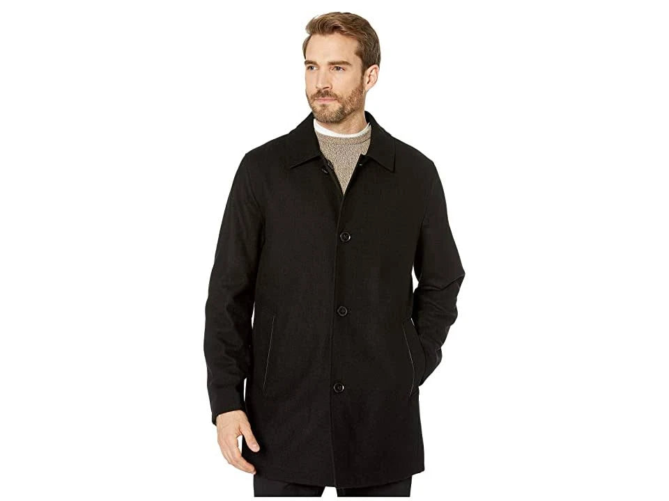 Reversible Wool Car Coat Black J8514
