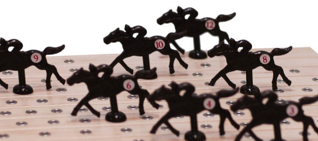 Handcrafted Maple Horseracing Party Board Game Y648