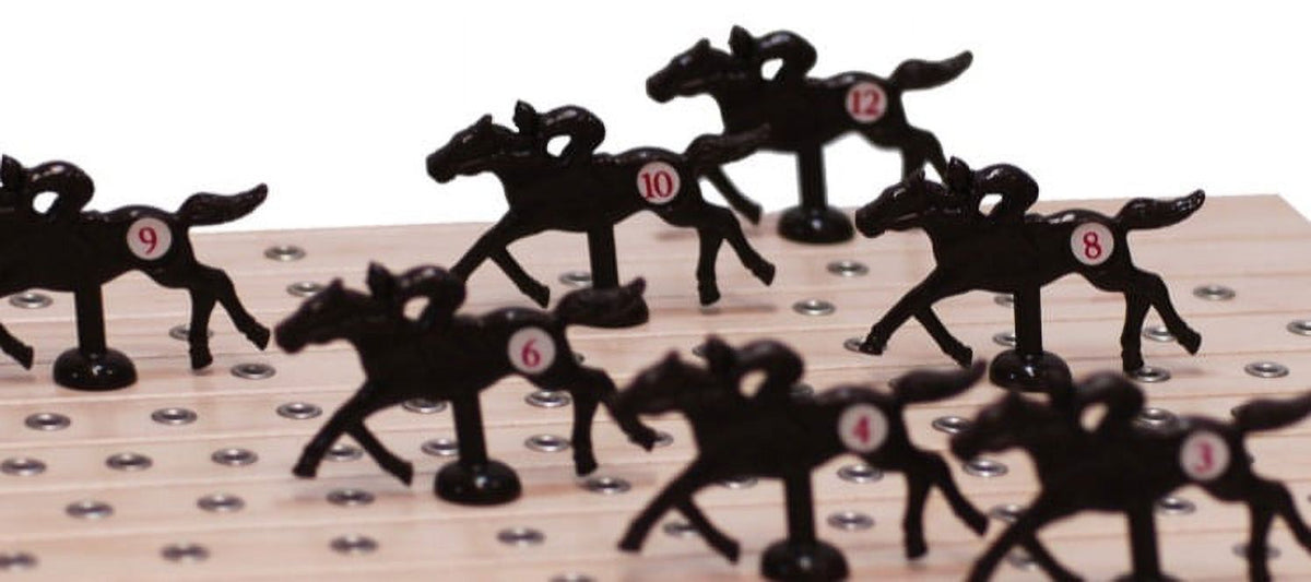 Handcrafted Maple Horseracing Party Board Game Y648