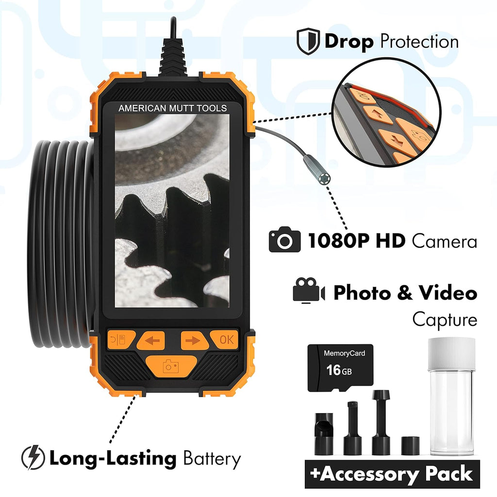 Waterproof Industrial Endoscope Camera with 6.5 ft Cable A9376