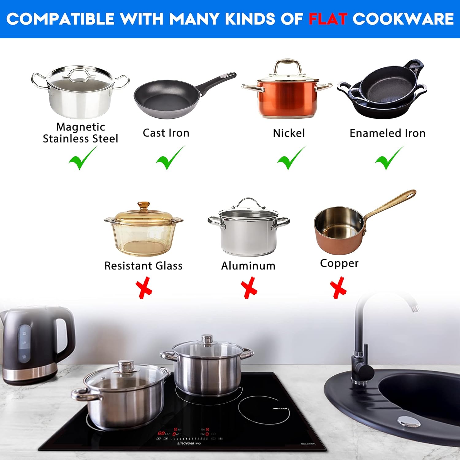 30 Inch 4 Burners Induction Cooktop with Timer D446