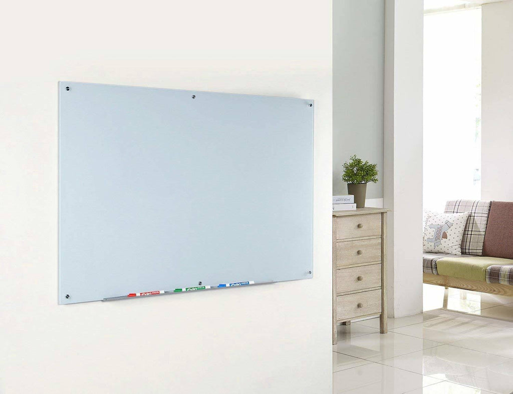 White Glass Dry-Erase Board 36 inch x 72 inch with Aluminum Marker Tray X4250